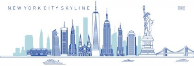 Sticker vector illustration of New York City skyline
