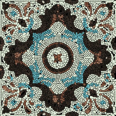 Sticker Vector Keramik Gemusterte Mosaik Smalt Majolica Illustration