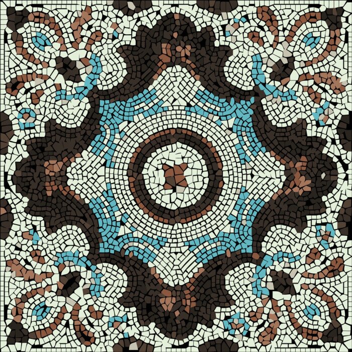 Sticker Vector Keramik Gemusterte Mosaik Smalt Majolica Illustration