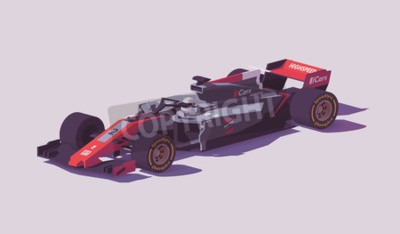 Sticker Vector Low Poly Formel Rennwagen