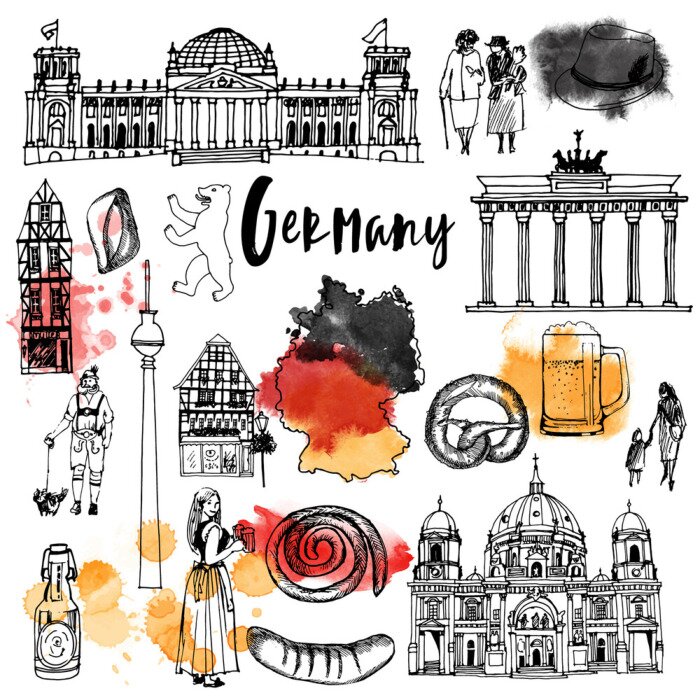 Sticker Vector Reihe von Deutschland Wahrzeichen