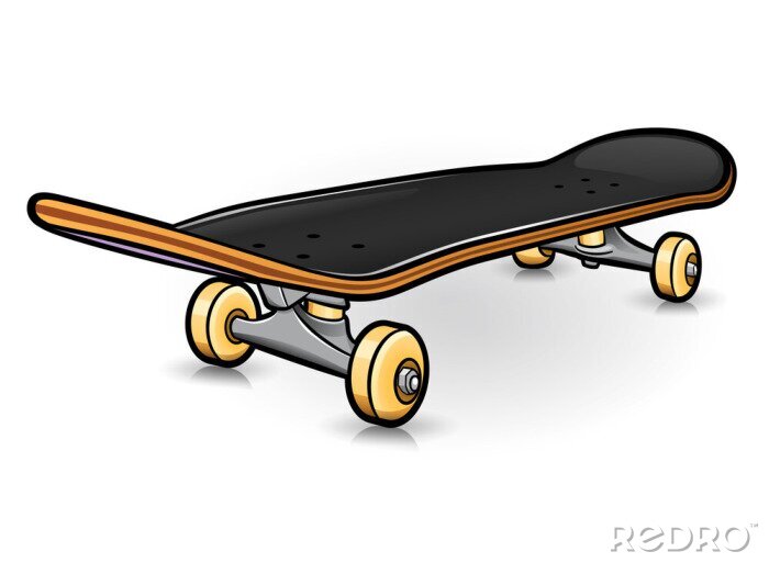 Sticker Vector skateboard drawing design isolated