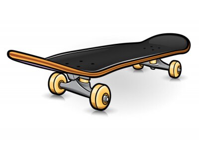 Sticker Vector skateboard drawing design isolated