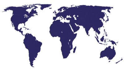 Sticker Vector Weltkarte - Afrika, Amerika, Asien, Europa und Ozeanien