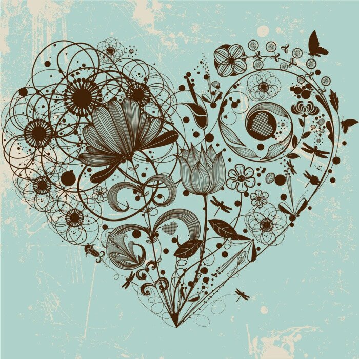 Sticker Vektor Blume Hintergrund