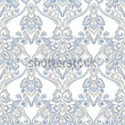 Sticker Vektor Blumentapete. Klassische barocke Blumenverzierung. Nahtloses Vintage-Muster