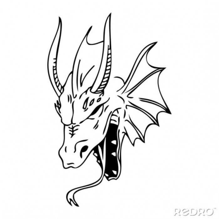 Sticker Vektor dragon tatoo