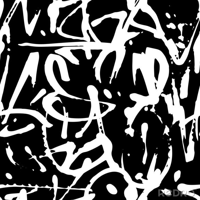 Sticker Vektor Graffiti nahtlose Muster mit abstrakten Tags