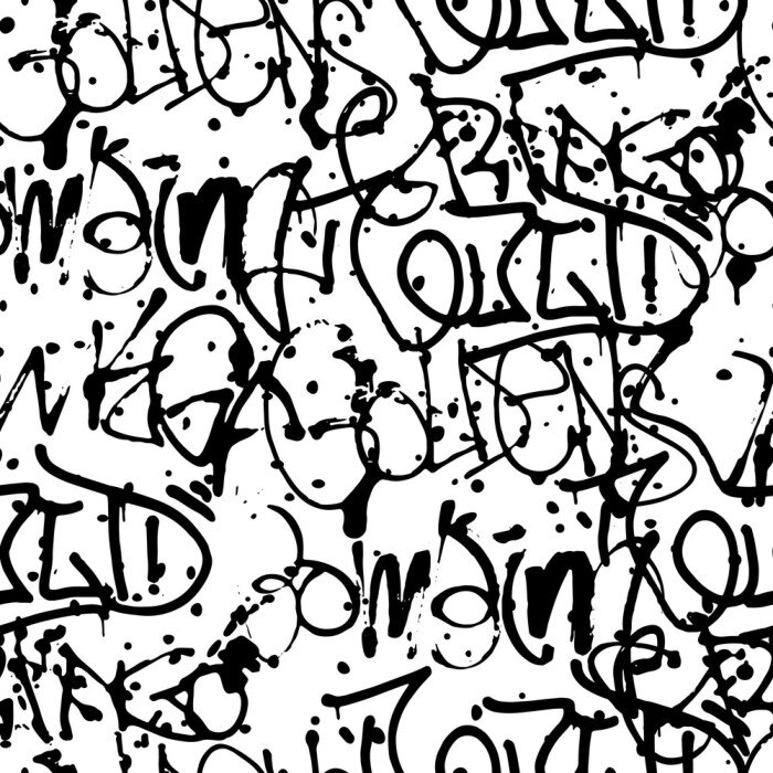 Sticker Vektor Graffiti nahtlose Muster mit abstrakten Tags