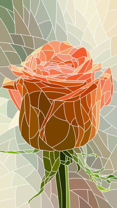 Sticker Vektor-Illustration der Blume rot stieg.