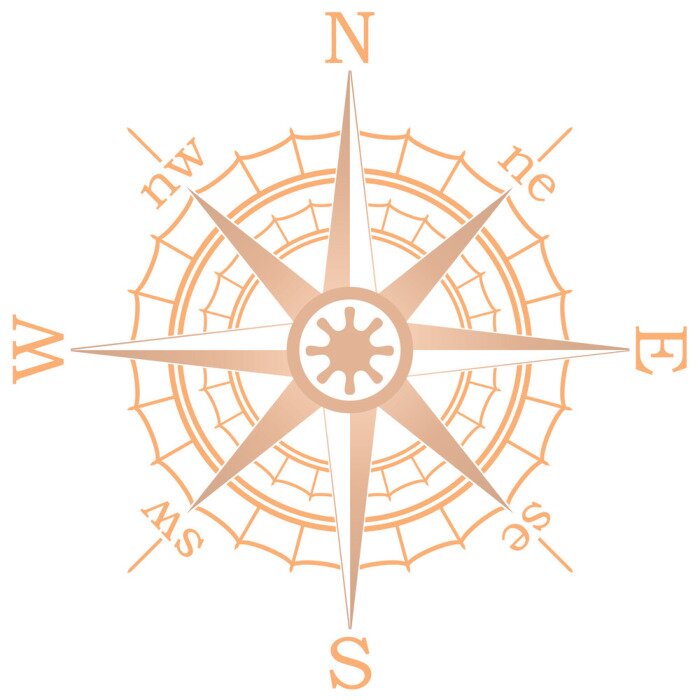 Sticker Vektor-Illustration der braunen Segeln Kompass