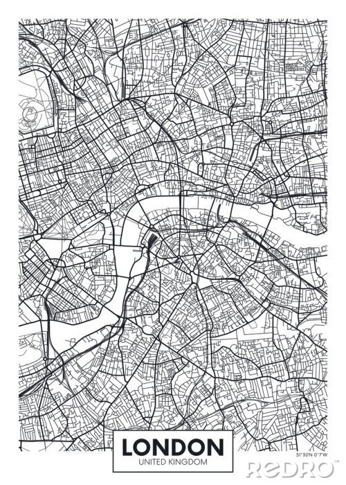 Sticker Vektor-Poster-Karten-Stadt London