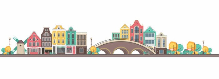 Sticker Vektor Stadt Amsterdam