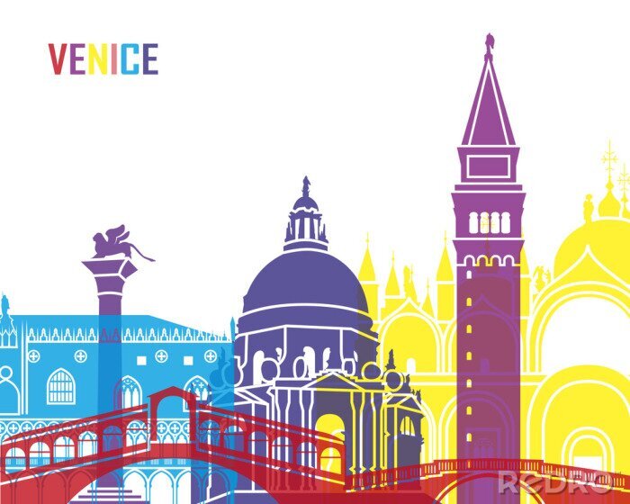 Sticker Venedig bunte Stadt Europas