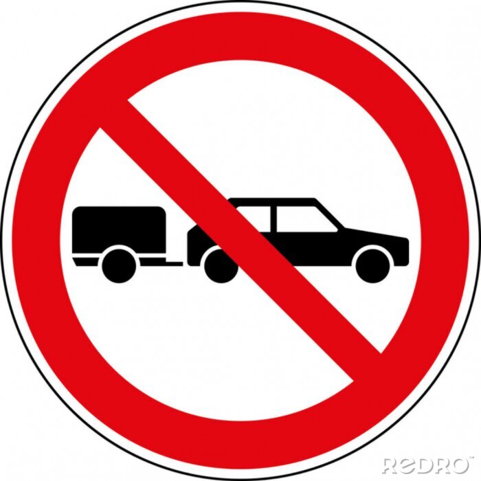 Sticker Verbotsschild Pkw mit Anhänger verboten Zeichen Schild