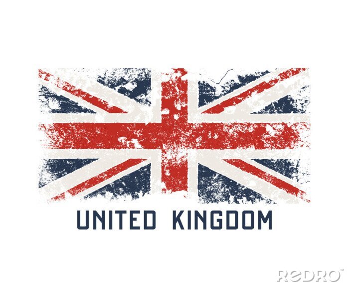 Sticker Vereinigtes Königreichl T-Shirt und Kleid entwerfen mit Schmutzeffekt.