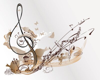 Sticker Verrückte Noten auf einer Grafik im Retro-Stil