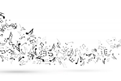 Sticker Verrückte Noten durcheinander verstreut Grafik