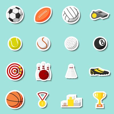 Sticker Verschiedene Sportmotive Set von einfachen Grafiken