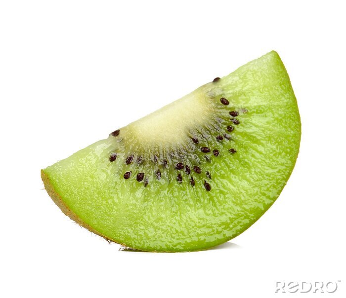 Sticker Viertel einer Kiwifrucht auf weißem Hintergrund