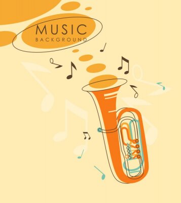 Sticker Vintage abstract musical background