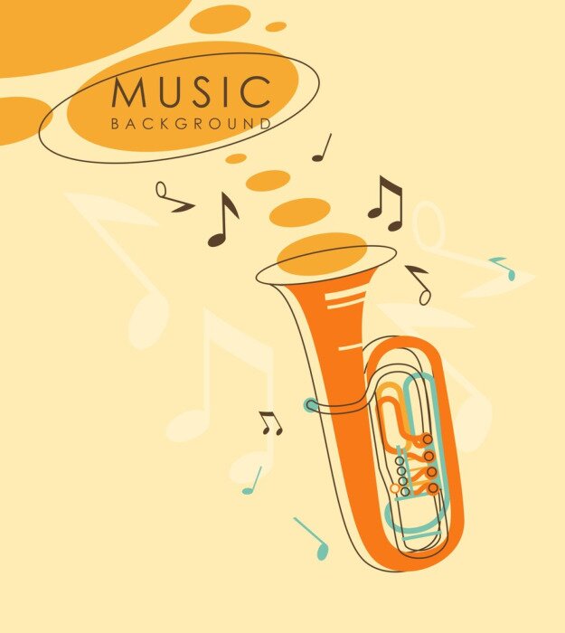 Sticker Vintage abstract musical background
