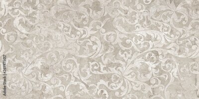 Sticker Vintage background with floral damask pattern