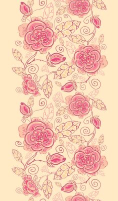 Sticker Vintage Blumen auf einem beige Hintergrund