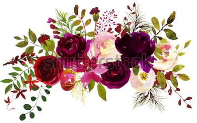 Sticker Vintage-Blumen auf einem Rosenarrangement