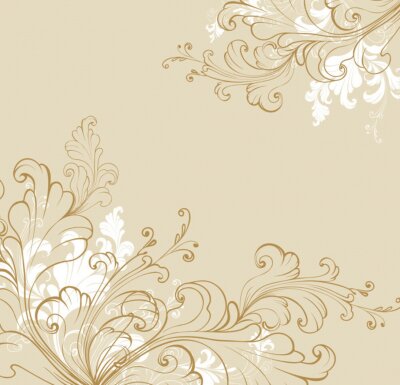 Sticker vintage floral background