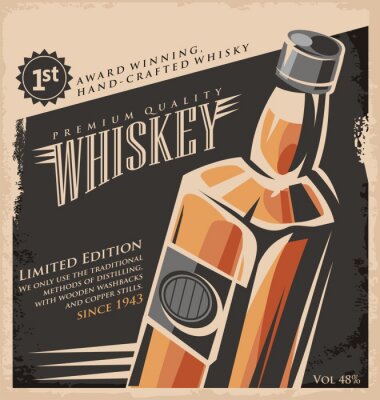 Vintage Grafik mit Whiskey