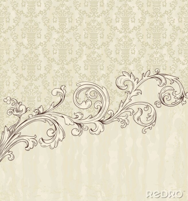 Sticker Vintage graues Ornament