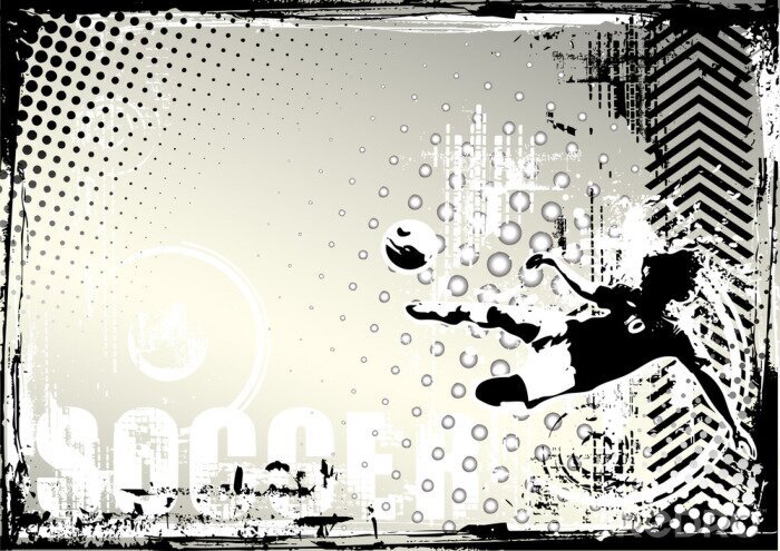 Sticker Vintage-Motiv mit Fußballspieler