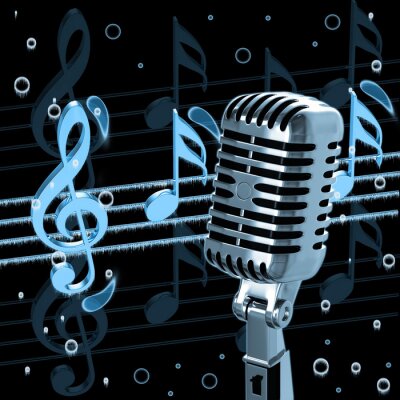 Vintage-Musik mit Mikrofon