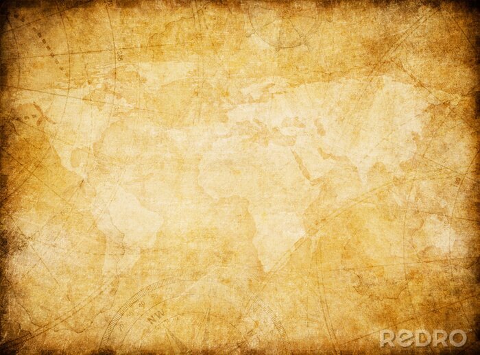 Sticker Vintage Weltkarte hell