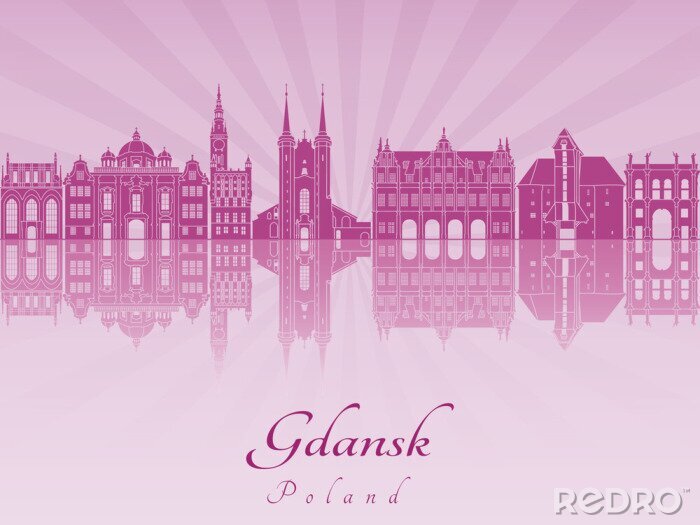 Sticker Violettes Panorama von Gdańsk
