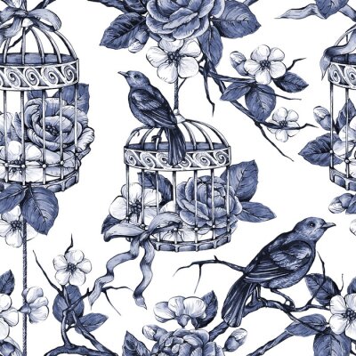 Sticker Vögel im Garten