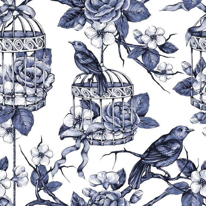 Sticker Vögel im Garten