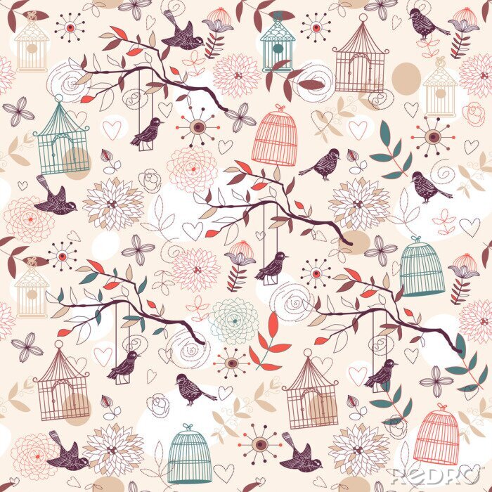 Sticker Vögel Muster