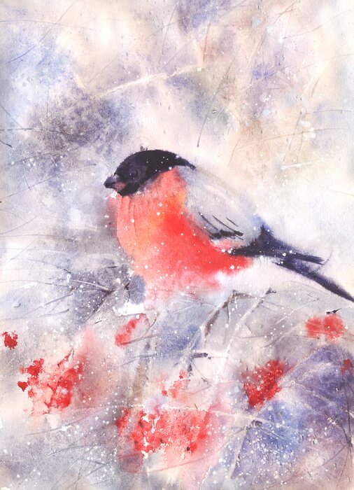 Sticker Vogel auf verschwommenem Hintergrund