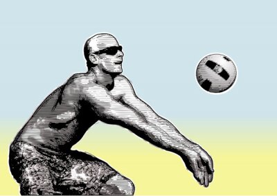 Volleyball-Abstraktion mit Ball