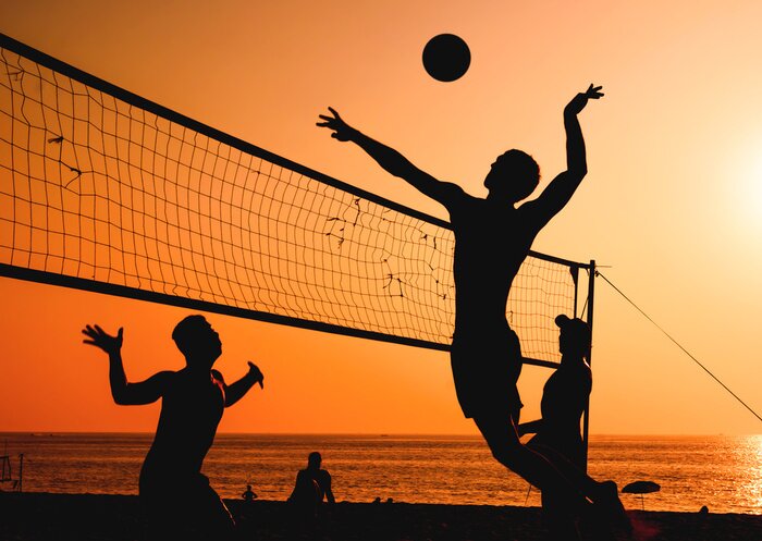 Sticker Volleyball am Strand am Ozean