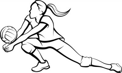 Sticker Volleyball Dig Mädchen