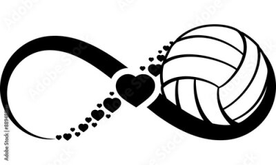 Sticker Volleyball-heart-infinity4