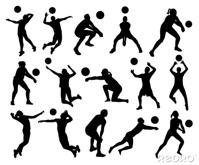 Sticker Volleyball-schattenbilder
