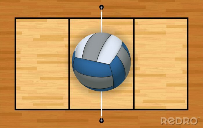Sticker Volleyball und Platz Hintergrund Illustration