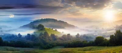 Vollmond über einem berghang