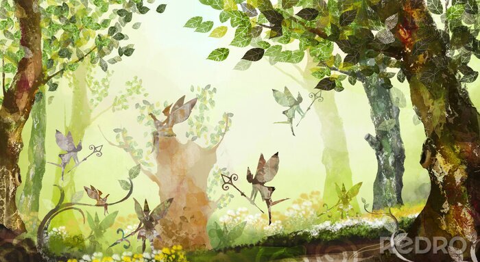 Sticker Wald voller fliegender Feen