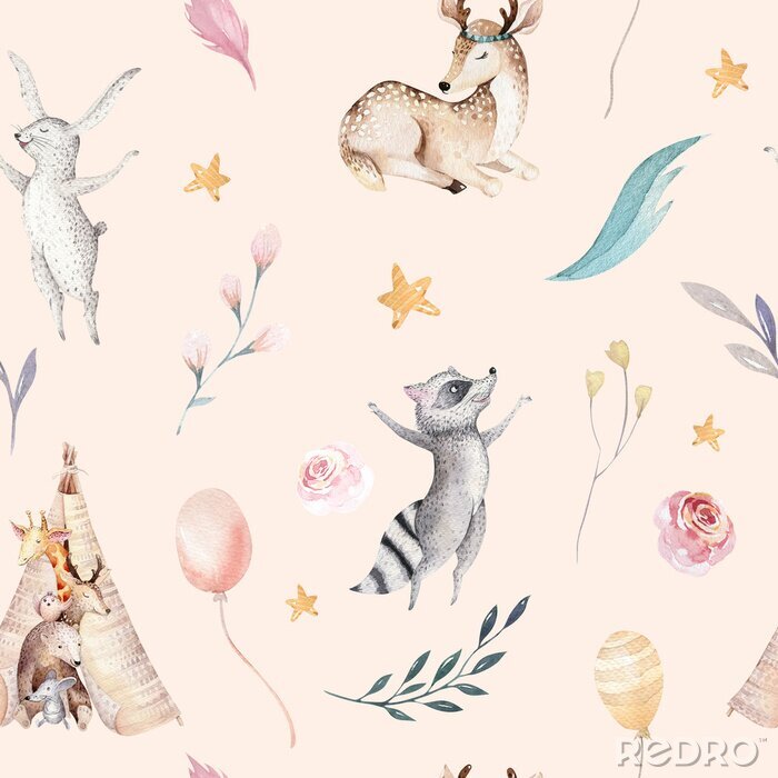 Sticker Waldtiere im Boho Stil