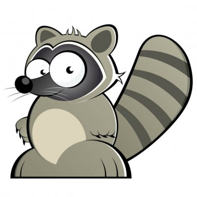 Sticker waschbär cartoon lustig tier maskottchen